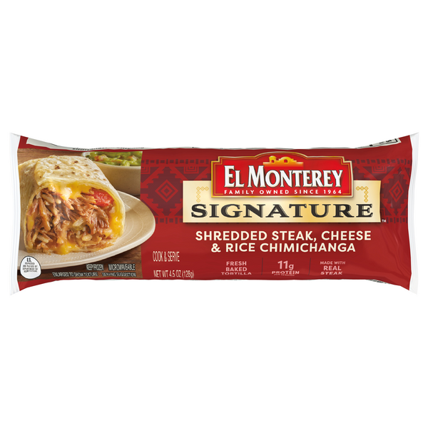 El Monterey Signature Shredded Steak Cheese & Rice Chimichanga