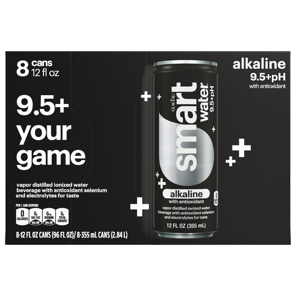 smartwater Vapor Distilled Ionized Water Alkaline 9.5+pH - 8 pk
