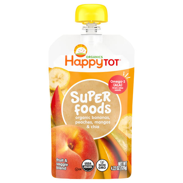 Happy Tot Organics Super Foods Banana Peach & Mango + Super Chia