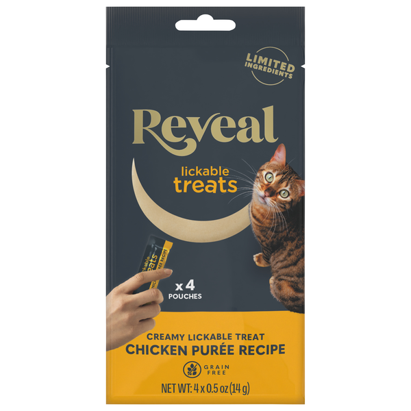 Reveal Chicken Puree Lickable Cat Treats - 4 ct