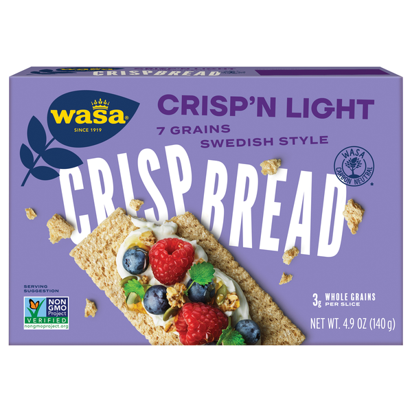 Save on Wasa Crisp'n Light 7 Grains Swedish Style Crispbread Crackers