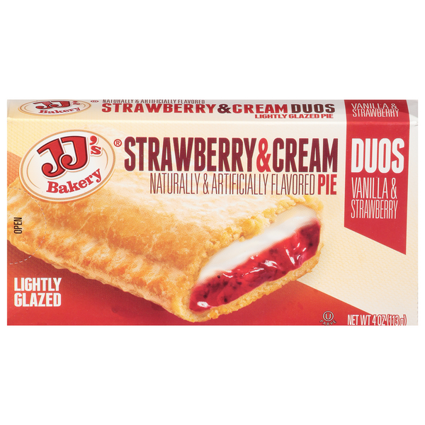 JJ's Bakery Duos Lightly Glazed Strawberry & Cream Pie