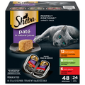 SHEBA Perfect Portions Pate Wet Cat Food Variety Twin Packs - 48 ct