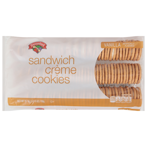 Hannaford Vanilla Sandwich Creme Cookies
