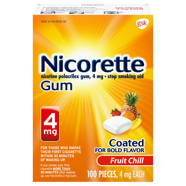 Save on Nicorette Nicotine Gum 4 mg Fruit Chill Order Online Delivery ...