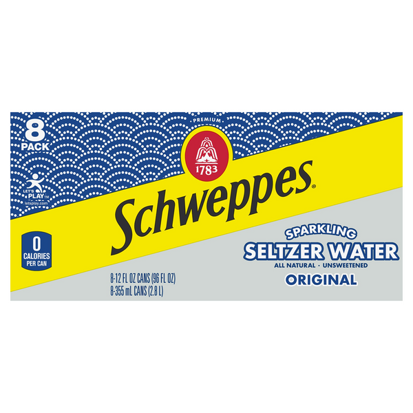Save on Schweppes Sparkling Seltzer Water Original Unsweetened 8 pk