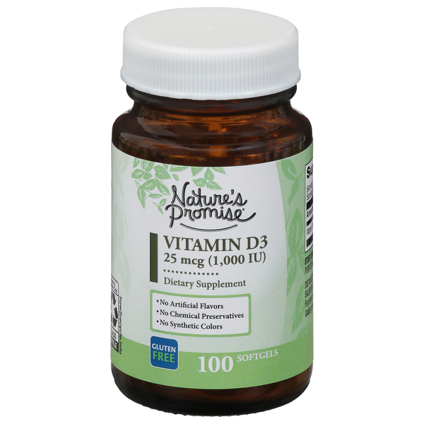 Nature's Promise Vitamin D3 25 mcg (1000 IU) Softgels