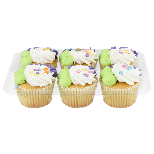 Hannaford Bakery Gold Cupcakes with Vanila Creme Frosting - 6 ct
