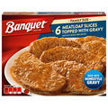 Banquet Meatloaf Slices with Gravy Family Size - 6 ct Frozen Meal