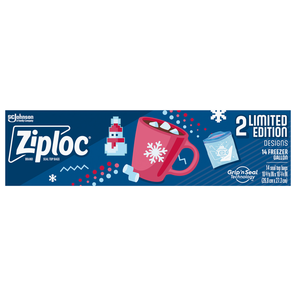 Ziploc Holiday Limited Edition Grip & Seal Gallon Freezer Bags
