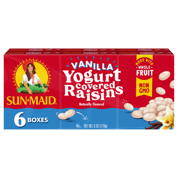 Sun-Maid Vanilla Yogurt Covered Raisins Boxes - 6 ct