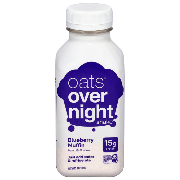 Oats Overnight Gluten Free Blueberry Muffin Shake with 15g Protein