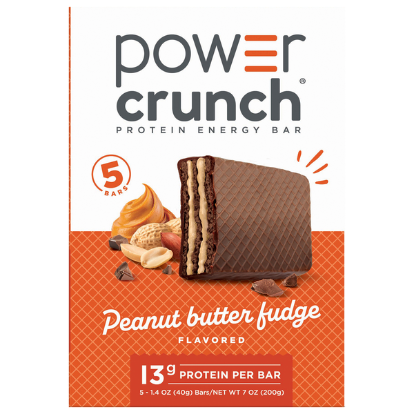 Power Crunch Peanut Butter Fudge 13g Protein Energy Bars - 5 ct
