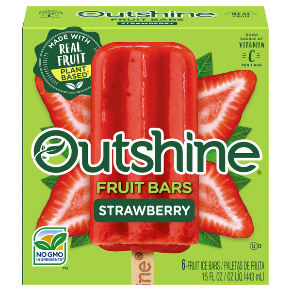 Outshine Strawberry Fruit Ice Bars - 6 ct