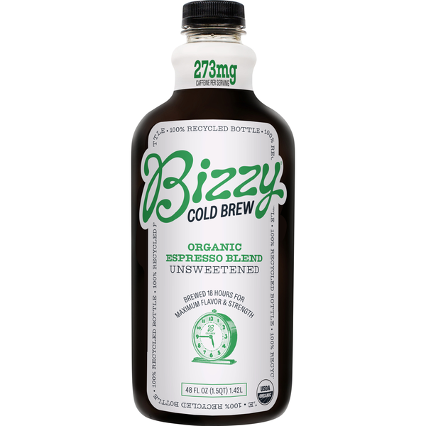 Bizzy Organic Espresso Blend Unsweetened Cold Brew Coffee Refrigerated