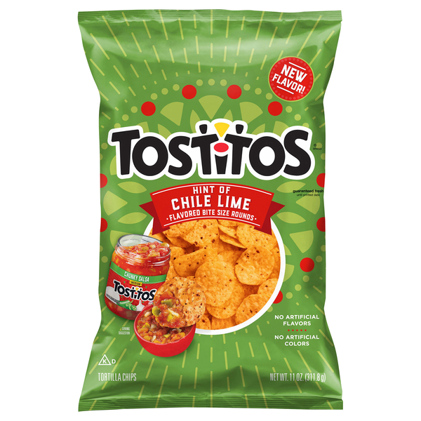 Tostitos Hint of Chile Lime Bite Size Rounds Tortilla Chips