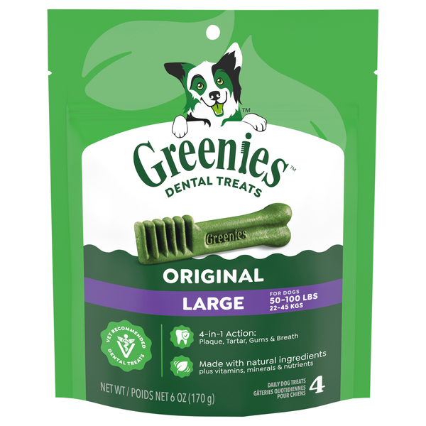 GREENIES Original Large Adult Dental Dog Treats - 4 ct
