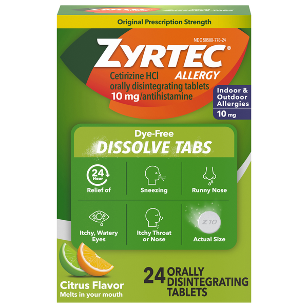 Zyrtec Allergy Relief 24-Hour 10 mg Dissolve Tabs
