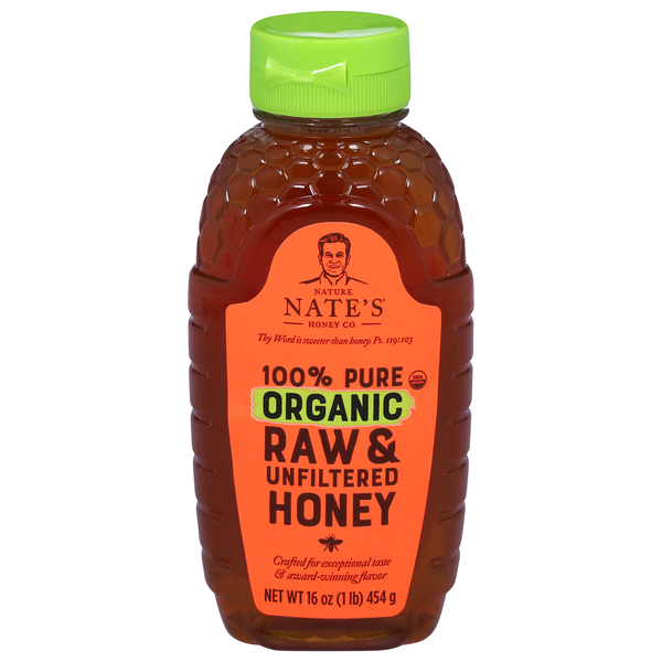 Nature Nate's Organic 100% Pure Raw & Unfiltered Honey