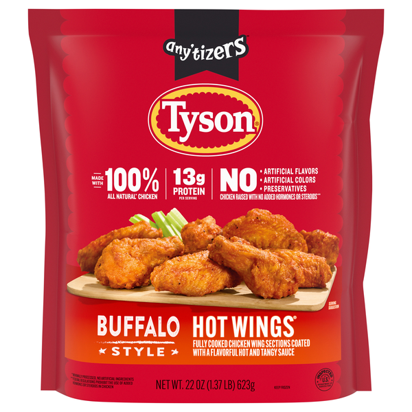 Tyson Any'tizers Buffalo Style Hot Chicken Wings Family Pack Frozen