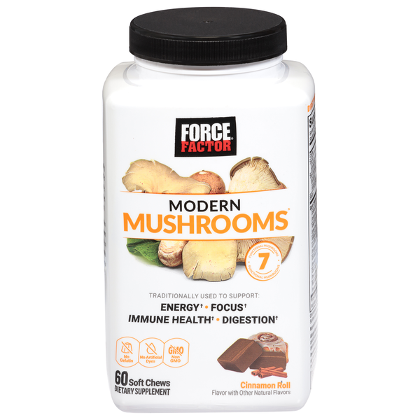 Force Factor Modern Mushrooms Cinnamon Roll Flavor Superfood Soft Chews
