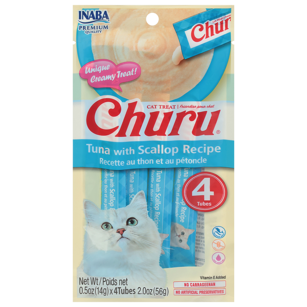 Inaba Churu Tuna with Scallop Recipe Cat Treats - 4 ct