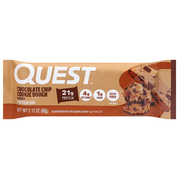 Quest Keto Friendly Chocolate Chip Cookie Dough 21g Protein Bar