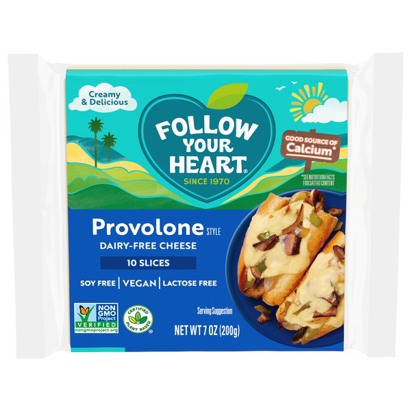 Follow Your Heart Dairy Free Plant-Based Vegan Provolone Slices - 10 ct