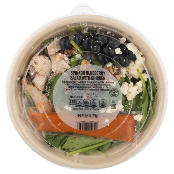 Giant Spinach Blueberry Salad with Chicken
