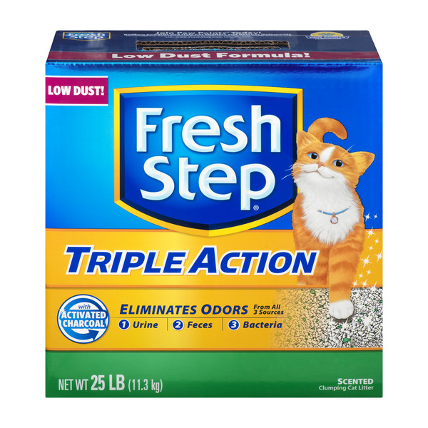 fresh step triple action scented clumping cat litter