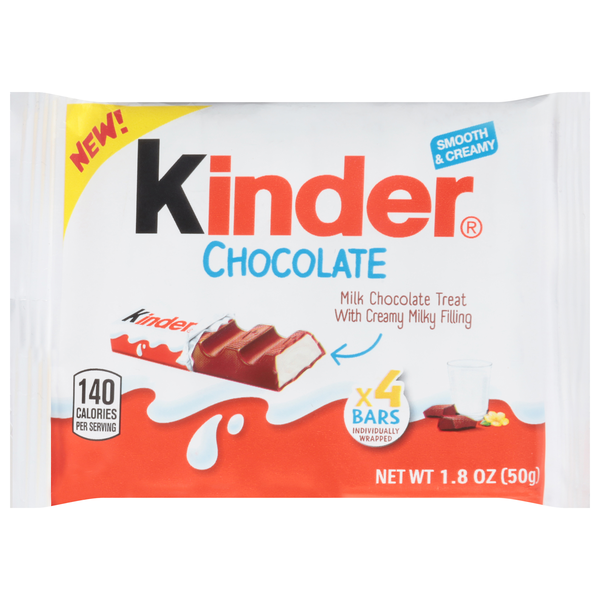 Kinder Milk Chocolate Candy Bars - 4 ct