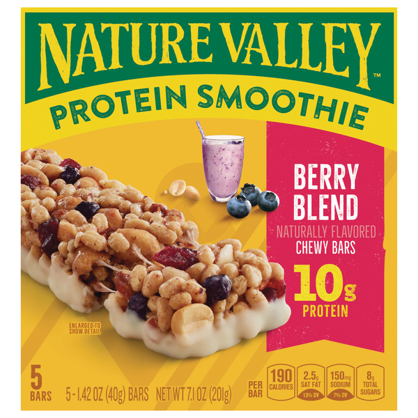 Nature Valley Chewy Berry Blend Protein Smoothie Bars - 5 ct