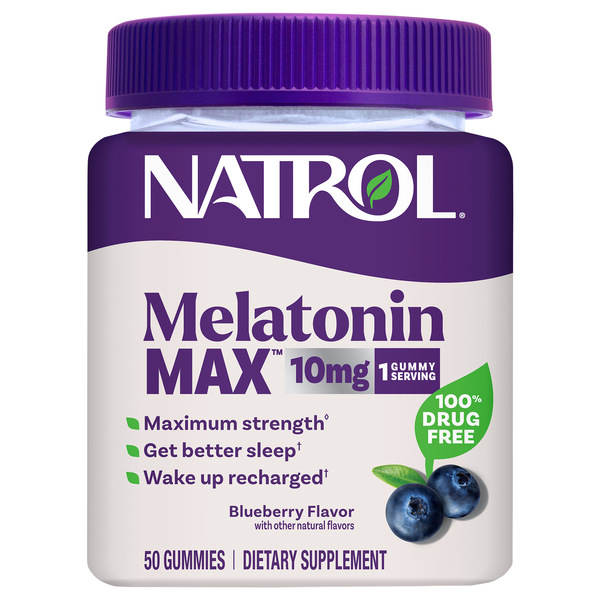 Natrol MelatoninMax Sleep 10 mg Maximum Strength Gummies Blueberry