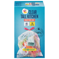 Stop & Shop Clear Tall Kitchen Drawstring Bags 13 Gallon