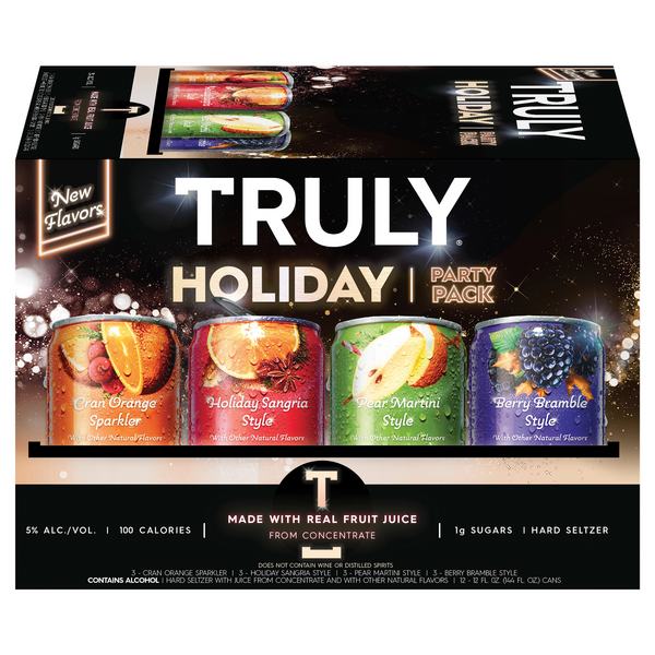 TRULY Gluten Free Holiday Party Pack Hard Seltzer - 12 pk