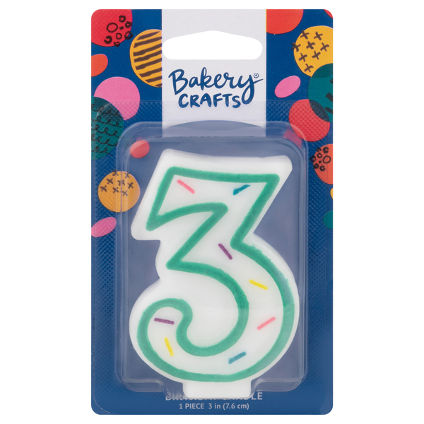 Bakery Crafts Green Birthday Candle #3