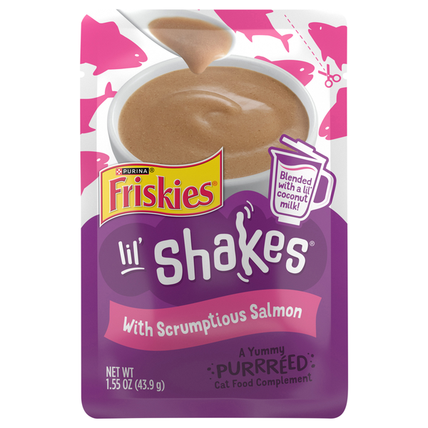 Friskies Lil' Shakes Cat Food Complement with Scrumptious Salmon