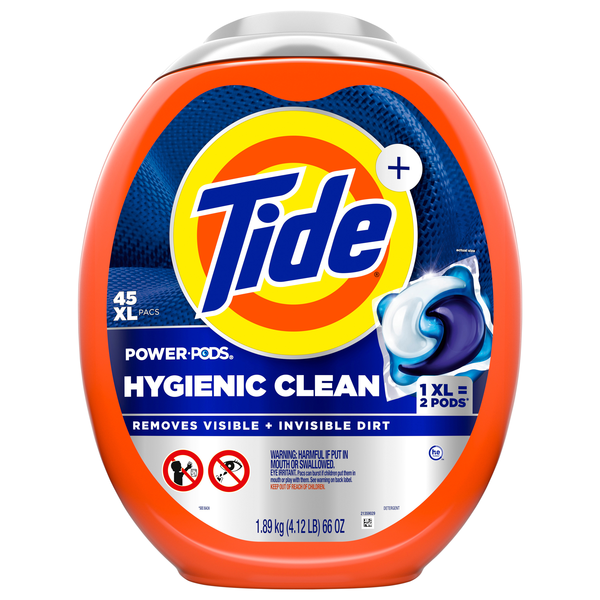 Tide + Power Pods Hygienic Clean Original Laundry Detergent Pacs