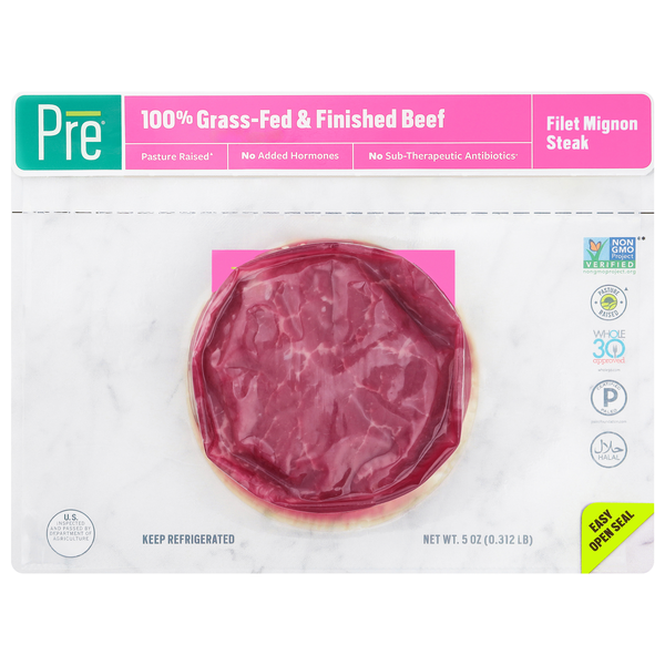 PRE Grass-fed Beef Filet Mignon Steak Fresh