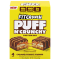 FITCRUNCH Puff N' Crunchy Caramel Peanut S'mores 18g Protein Bars - 4 ct