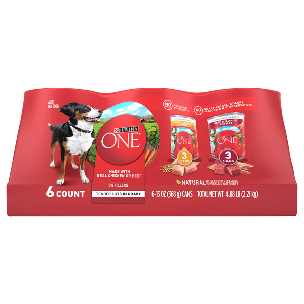 Purina ONE Tender Cuts in Gravy Variety Pack Adult Wet Dog Food - 6 ct