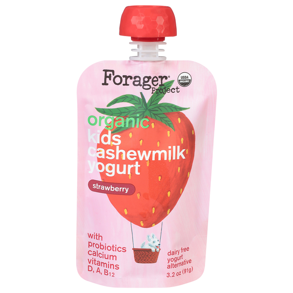 Forager Project Kids Organic Dairy-Free Strawberry Cashewmilk Yogurt Pouch