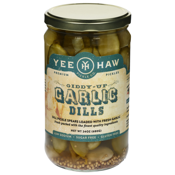 Yee-Haw Pickle Co. Low Sodium Giddy-Up Garlic Dill Pickle Spears
