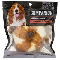 Companion Beefhide Donut Wrapped in Chicken Dog Chew - 1 ct