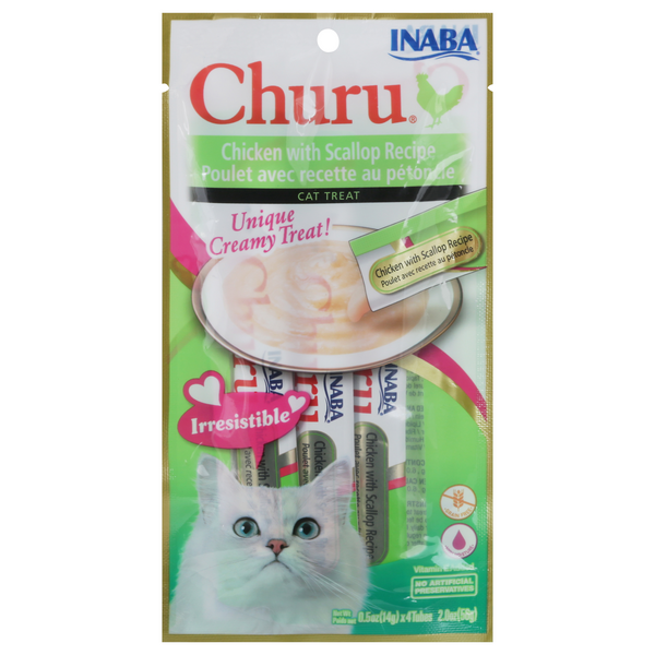 Inaba Chura Chicken with Scallop Recipe Cat Treats - 4 ct