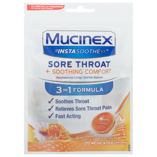 Save on Mucinex InstaSoothe Sore Throat Medicated Drops Honey