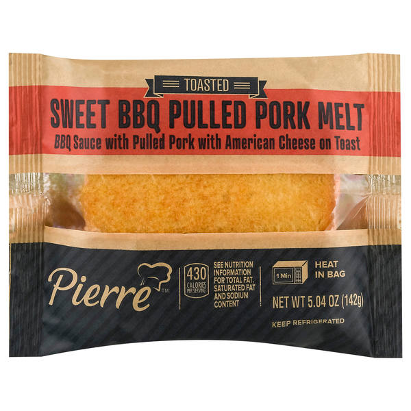 Pierre Toasted Sweet BBQ Pulled Pork Melt Sandwich