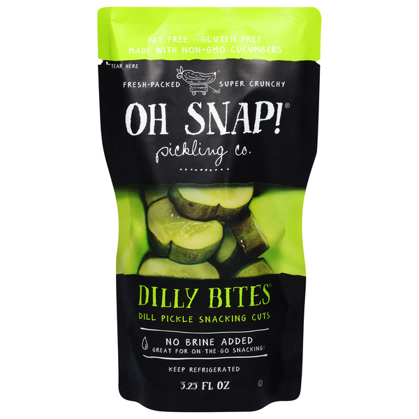 OH SNAP! Dilly Bites Dill Pickle Snacking Cuts Pouch Refrigerated