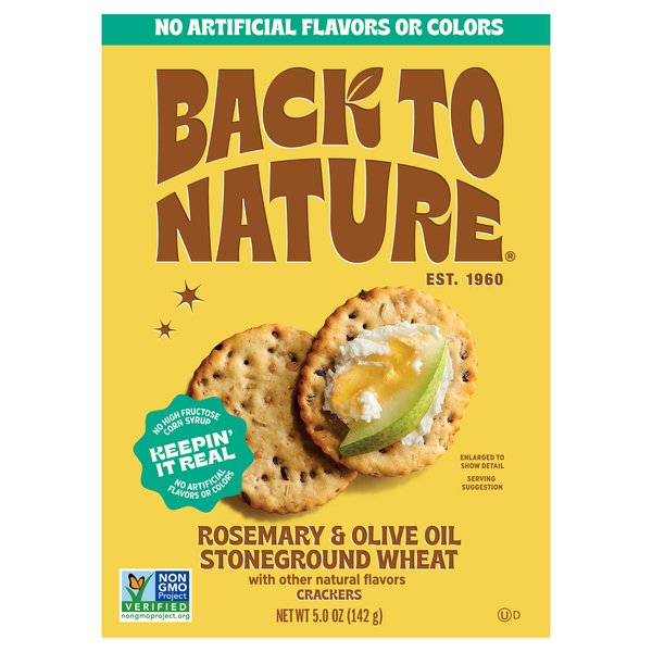 Back to Nature Rosemary & Olive Oil Stoneground Wheat Crackers