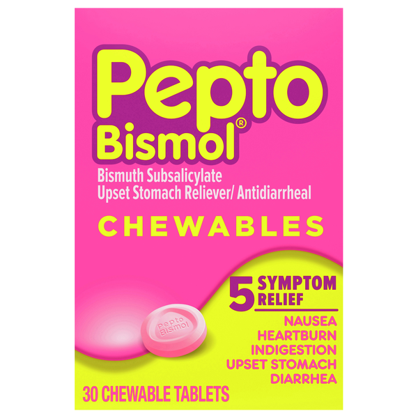 Pepto Bismol 5 Symptom Digestive Relief Chewable Tablets